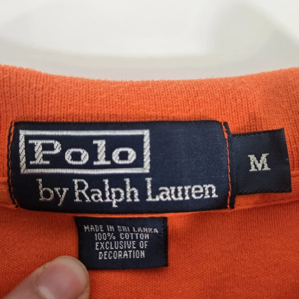 Polo Ralph Lauren Soft Touch Shirt Sz Medium Green‎ Pony Orange